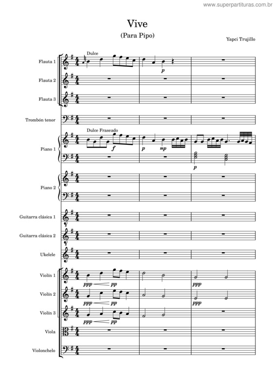 Partitura da música Vive v.4