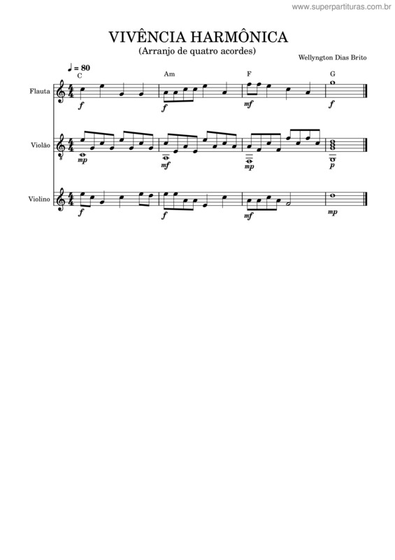 Partitura da música Vivência Harmônica