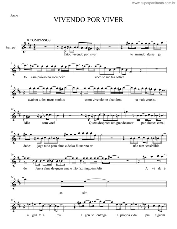 Partitura da música Vivendo Por Viver v.3