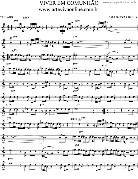 Partitura da música Viver Em Comunhão