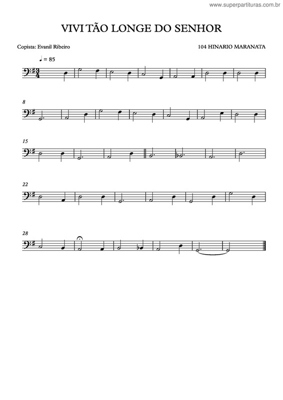 Partitura da música Vivi Tão Longe Do Senhor v.3