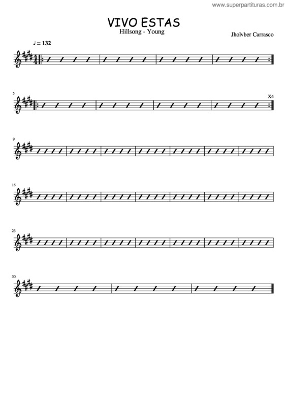 Partitura da música Vivo Estas – Hillsong