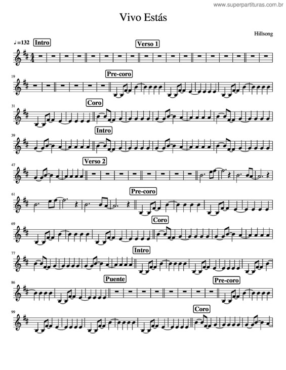 Partitura da música Vivo Estás v.2