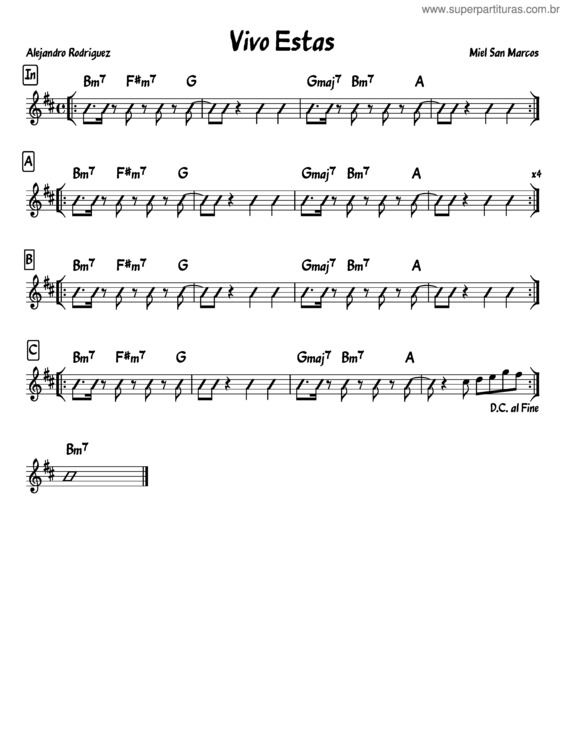 Partitura da música Vivo Estas