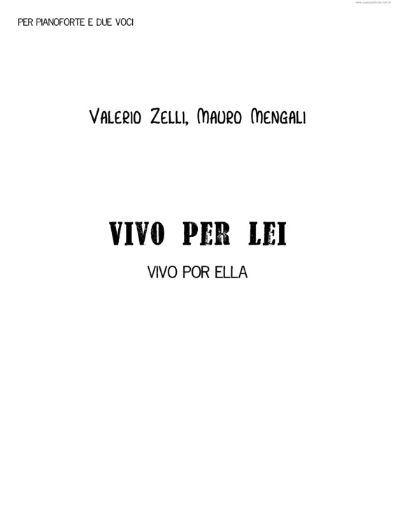 Partitura da música Vivo Per Lei v.2