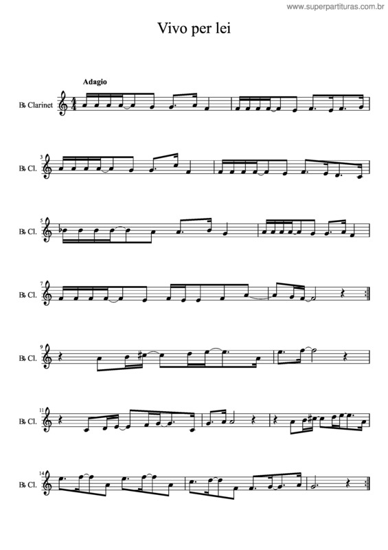 Partitura da música Vivo Per Lei v.7