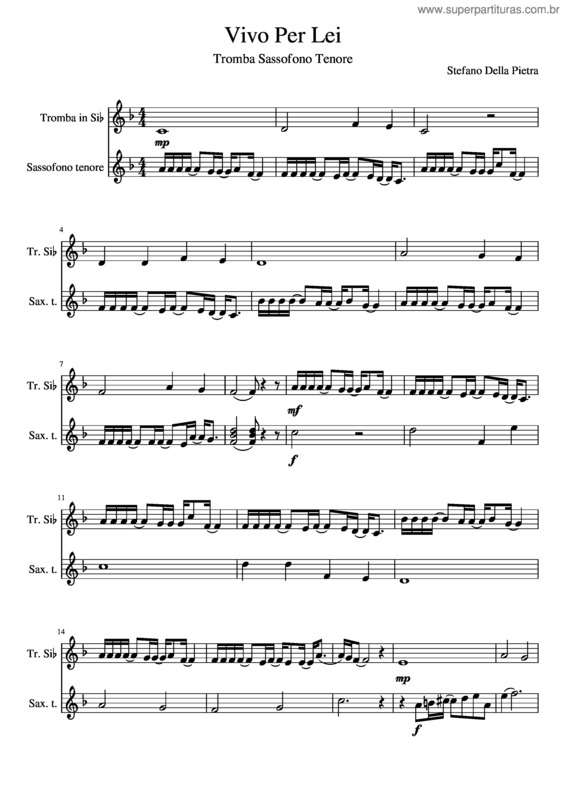 Partitura da música Vivo Per Lei v.9