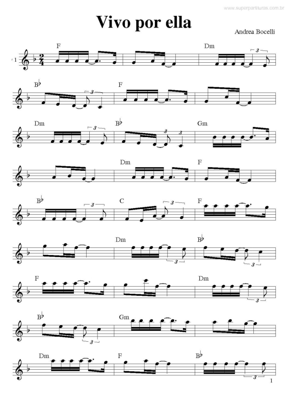 Partitura da música Vivo Por Ella