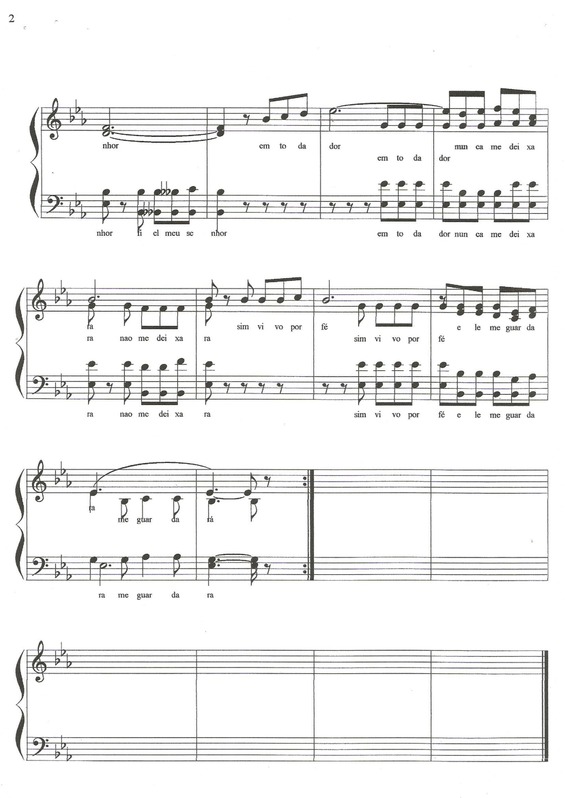 Partitura da música vivo por fé v.2