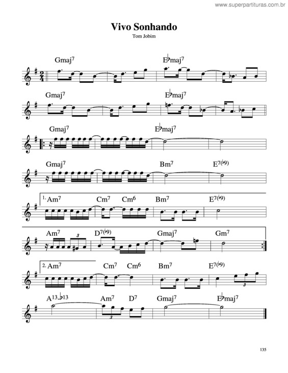 Partitura da música Vivo Sonhando v.3