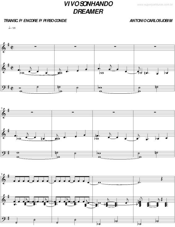 Partitura da música Vivo Sonhando