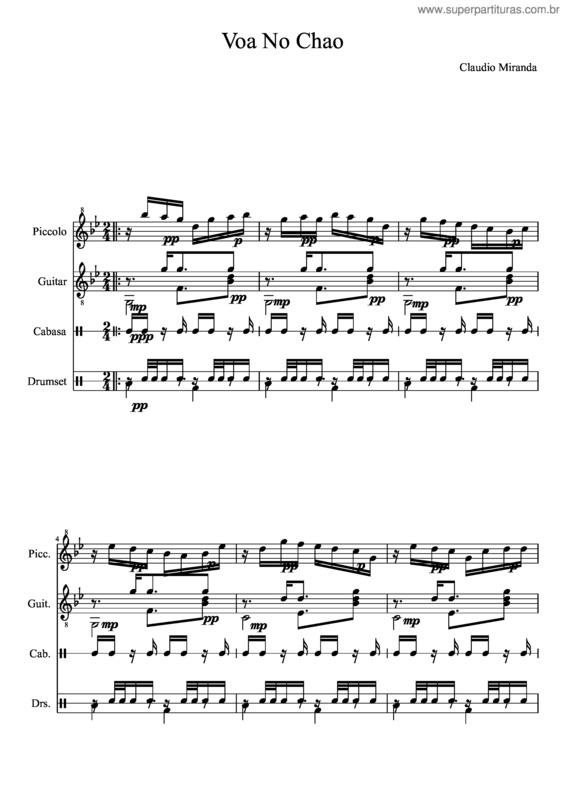 Partitura da música Voa No Chao