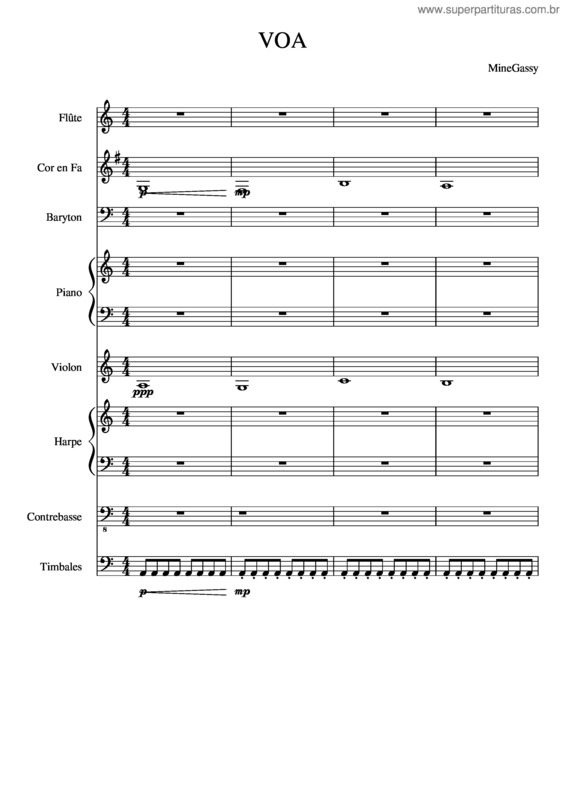 Partitura da música Voa
