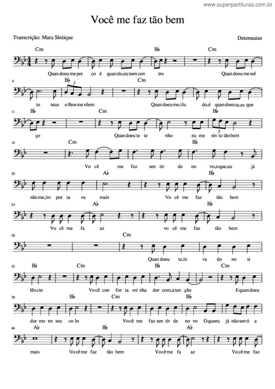 Partitura da música Voc Me Faz T O Bem
