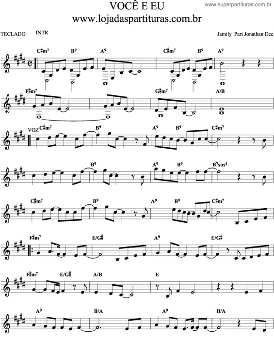 Partitura da música Você E Eu v.2