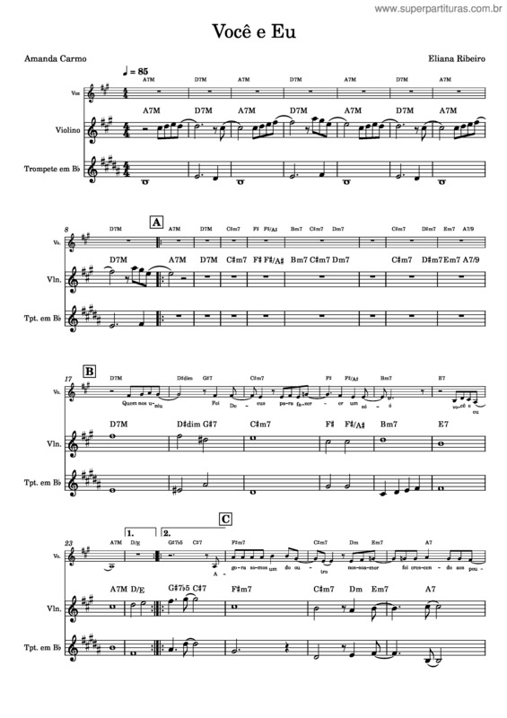 Partitura da música Você E Eu v.6