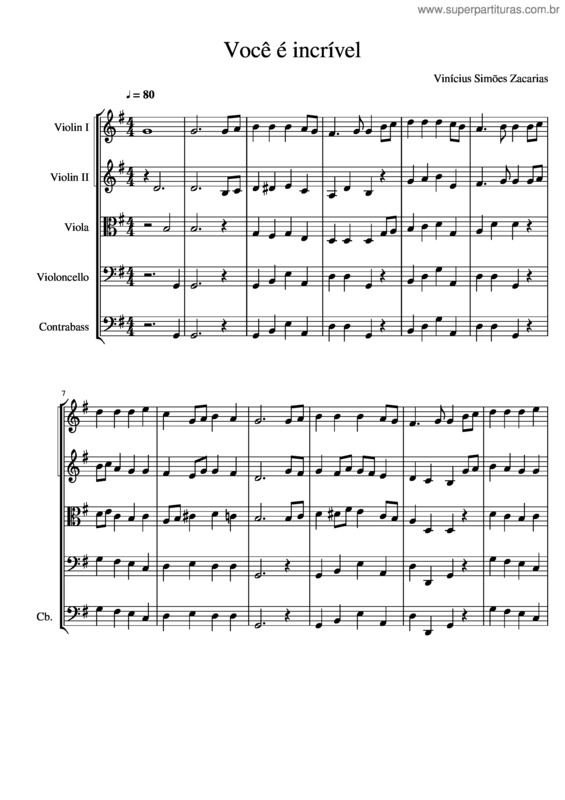 Partitura da música Você É Incrível v.2