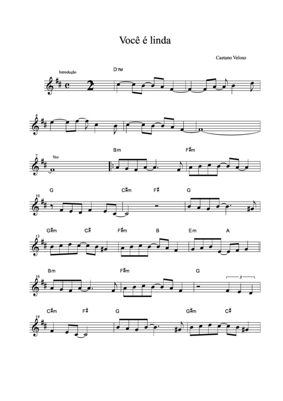 Partitura da música Você é Linda v.7