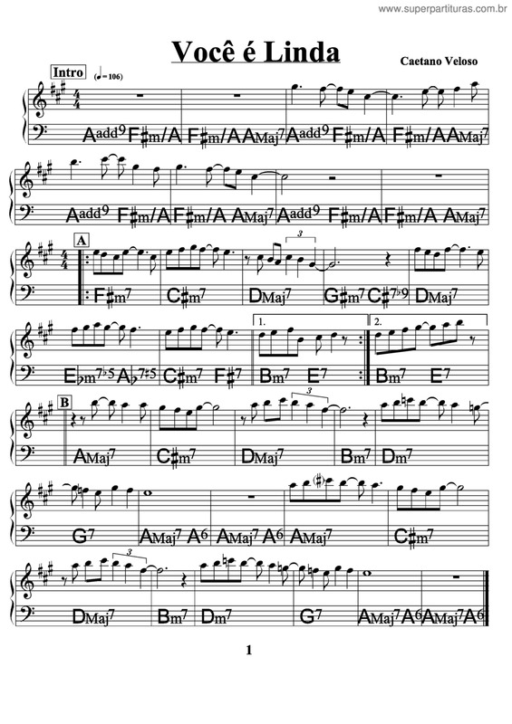 Partitura da música Você É Linda v.9