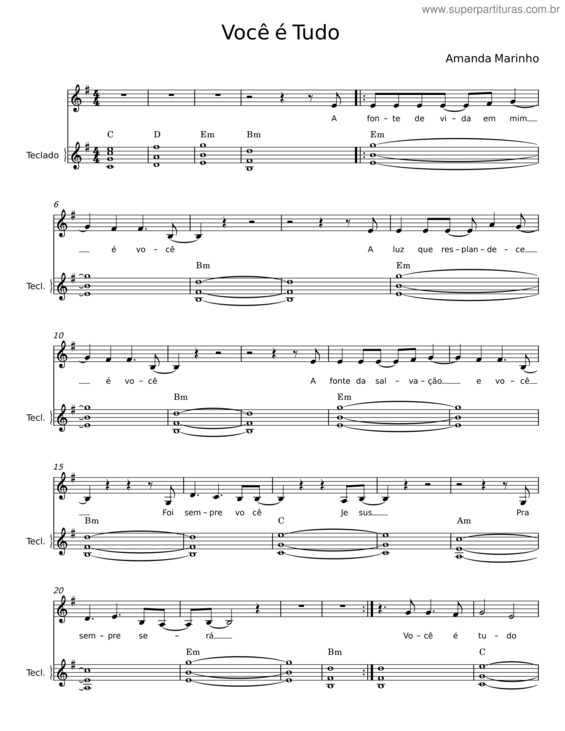 Partitura da música Você É Tudo