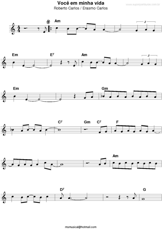 Partitura da música Você em Minha Vida