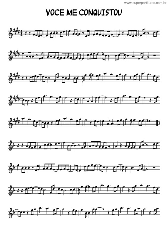 Partitura da música Voce Me Conquistou