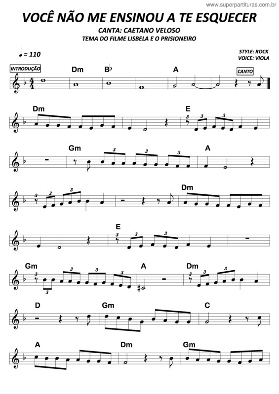 Partitura da música Você Não Me Ensinou A Te Esquecer v.4