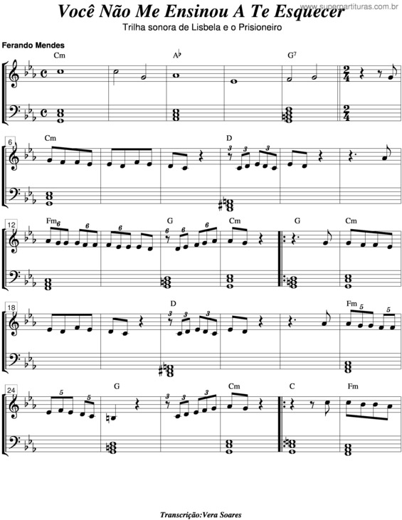 Partitura da música Você Não Me Sinou A Te Esquecer