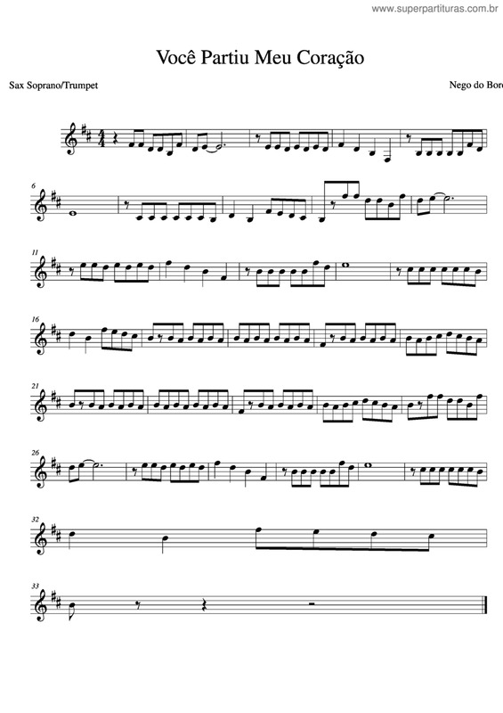 Partitura da música Você Partiu Meu Coração v.2