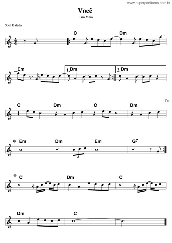 Partitura da música Você v.8