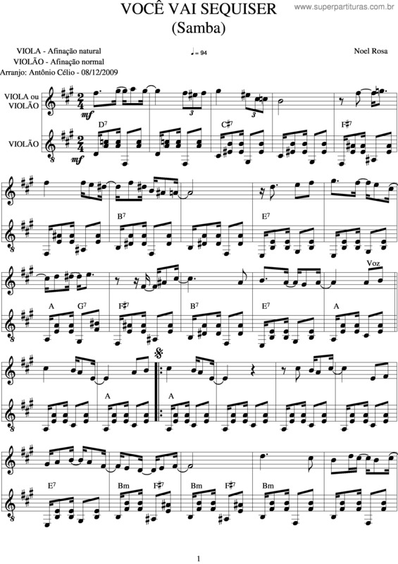 Partitura da música Você Vai Se Quiser v.3