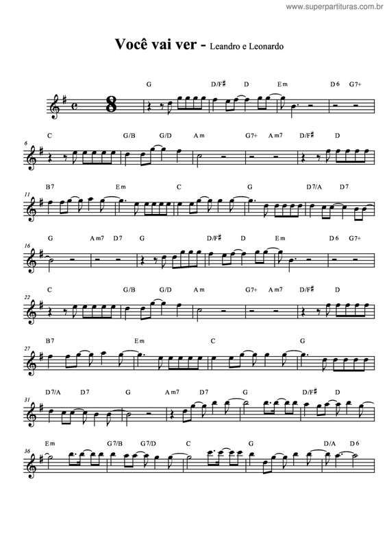 Partitura da música Você Vai Ver v.5