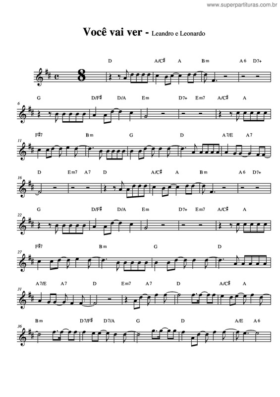Partitura da música Você Vai Ver v.6