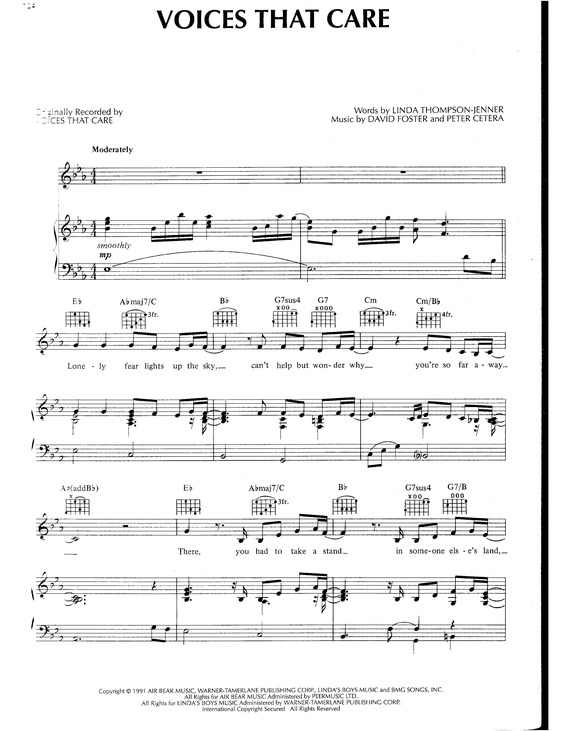 Partitura da música Voices That Care v.2