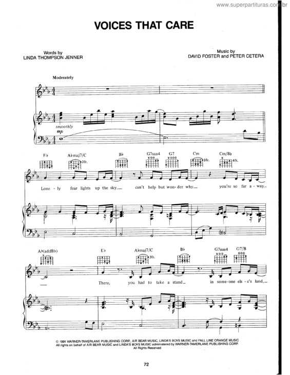 Partitura da música Voices That Care