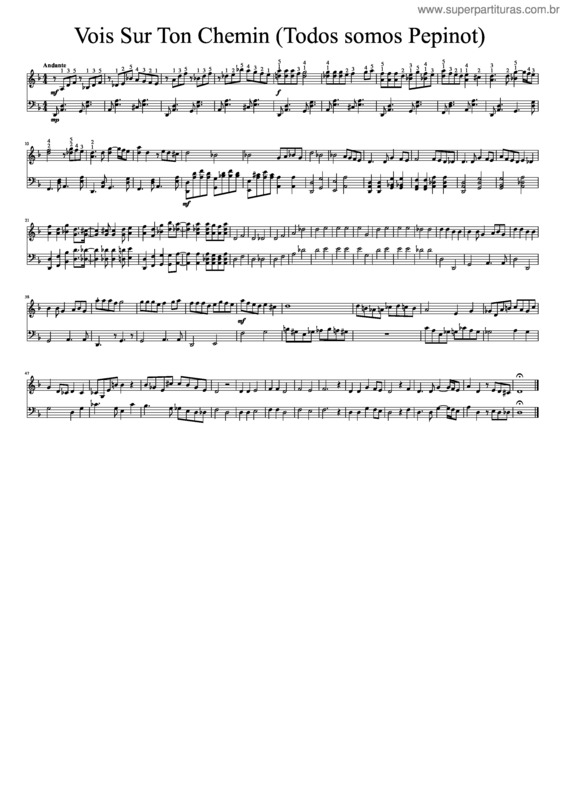 Partitura da música Vois Sur Ton Chemin