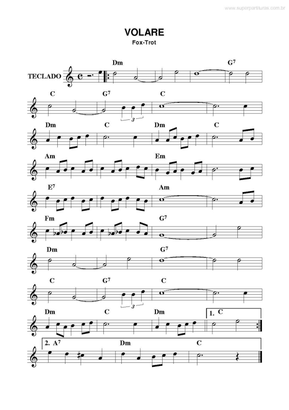 Partitura da música Volare v.2