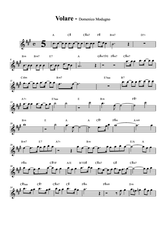 Partitura da música Volare v.6