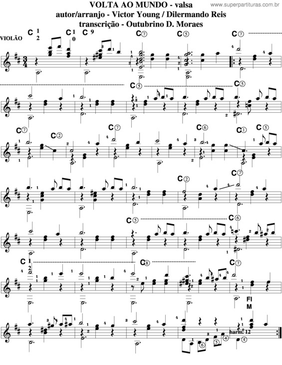 Partitura da música Volta Ao Mundo