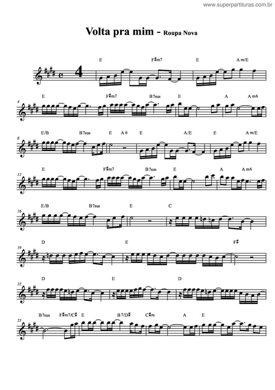 Partitura da música Volta Pra Mim v.4