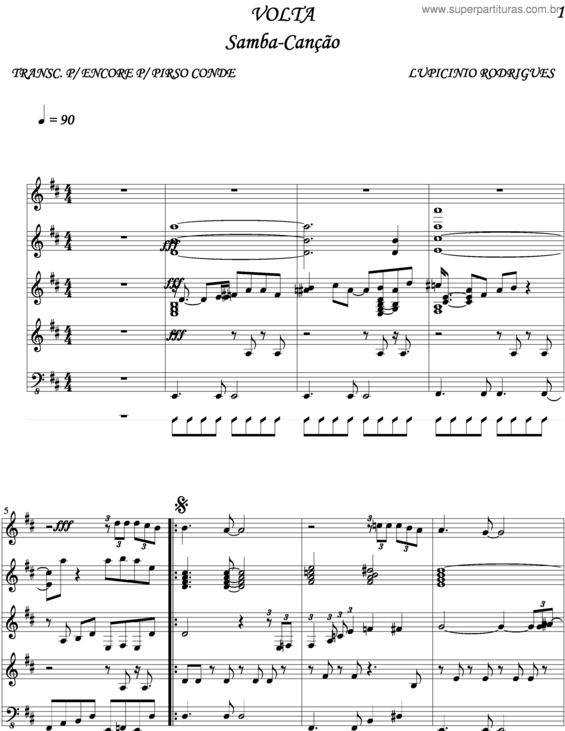 Partitura da música Volta v.2