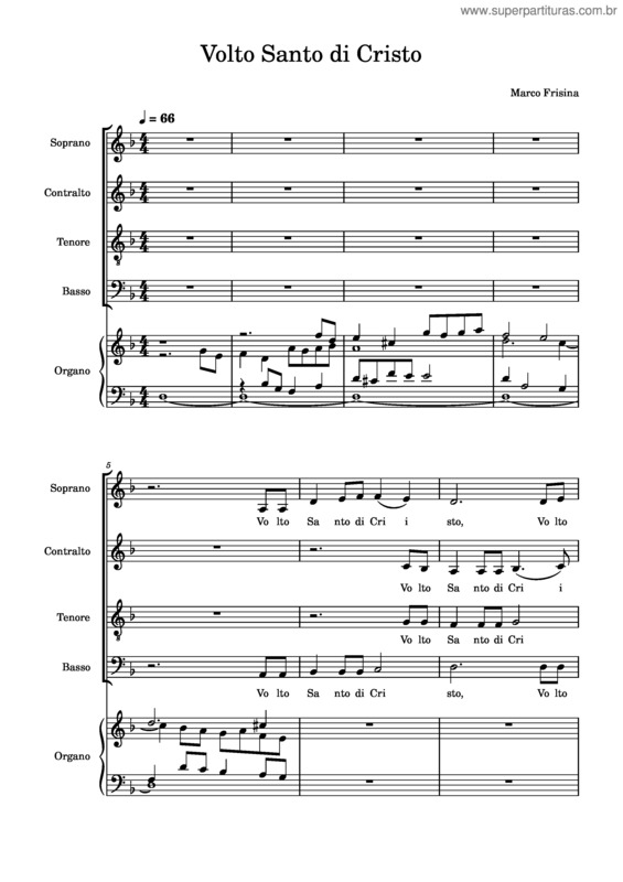 Partitura da música Volto Santo Di Cristo