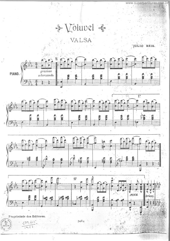 Partitura da música Volúvel