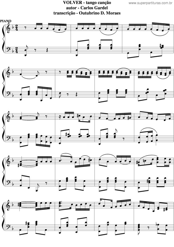 Partitura da música Volver v.2