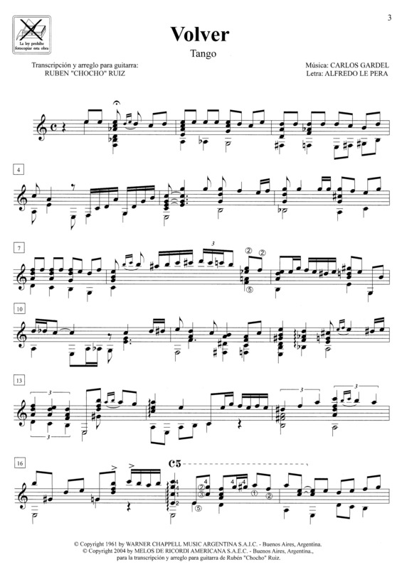 Partitura da música Volver v.6