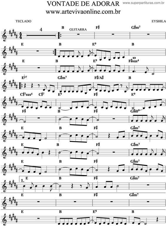 Partitura da música Vontade De Adorar