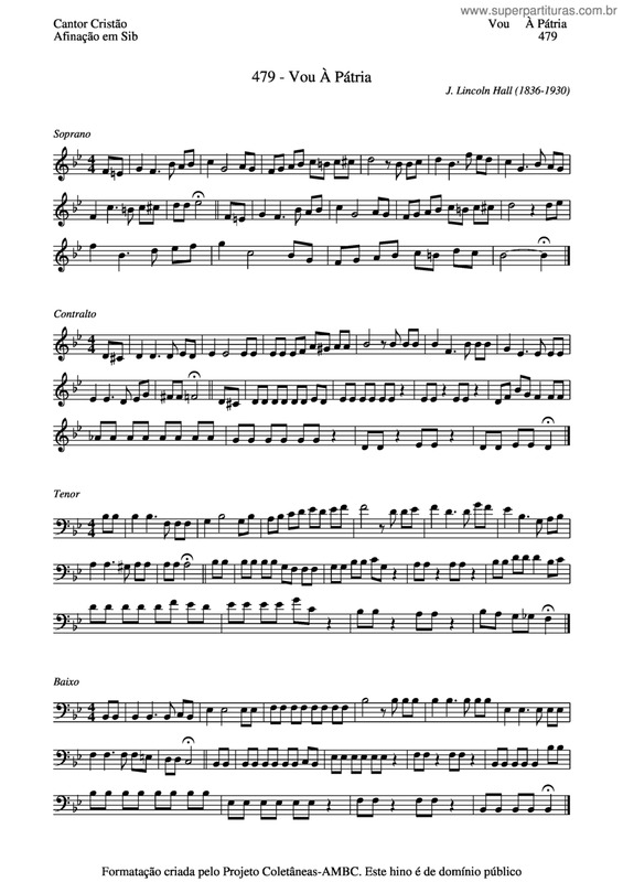 Partitura da música Vou Á Pátria v.3