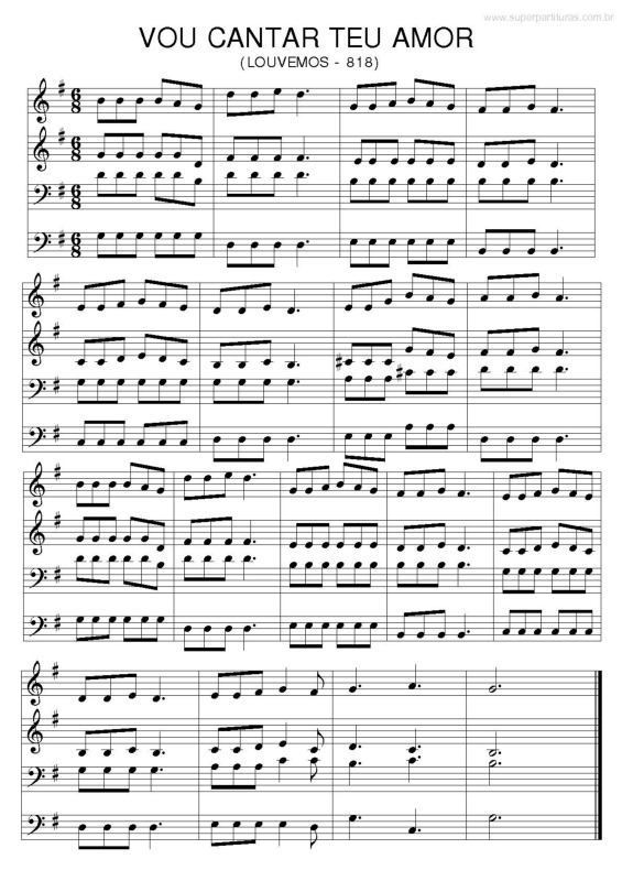 Partitura da música Vou Cantar Teu Amor v.2