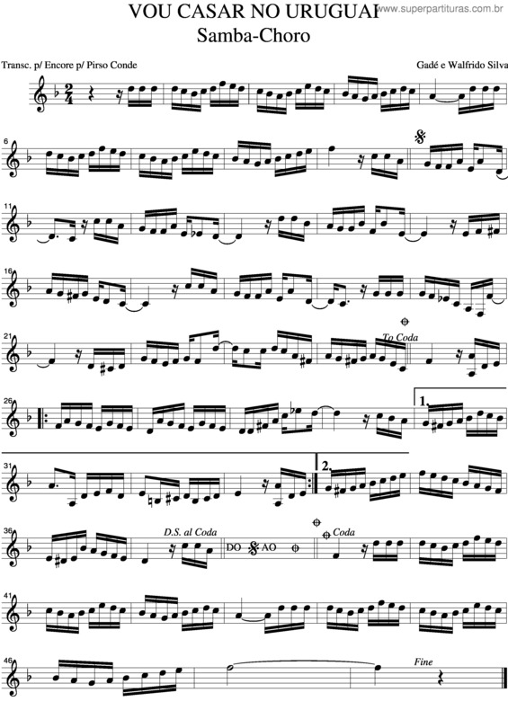 Partitura da música Vou Casar No Uruguai