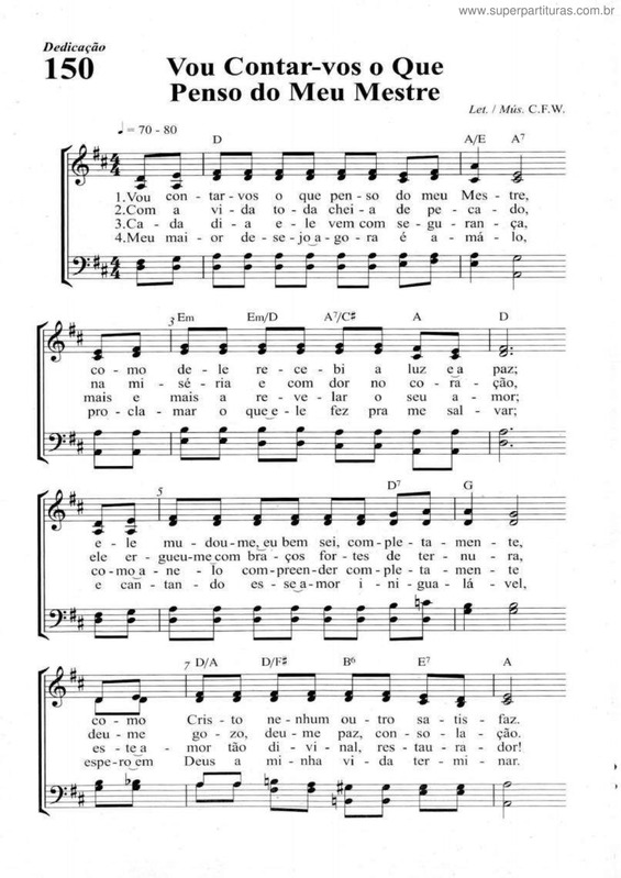 Partitura da música Vou Contar-Vos O Que Penso Do Meu Mestre